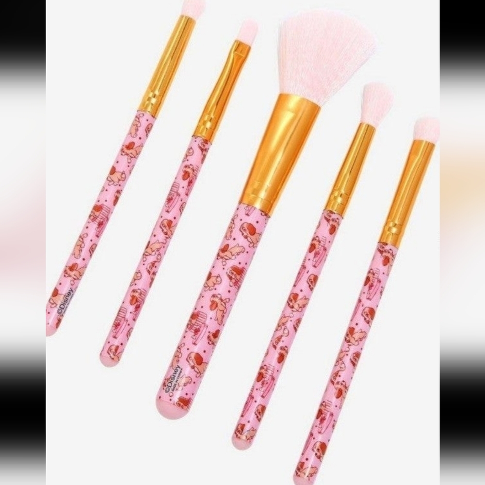 RARE Disney by Loungefly Classic Lady & the Tramp Makeup Brush Set + Bonus Pin - Picture 7 of 8